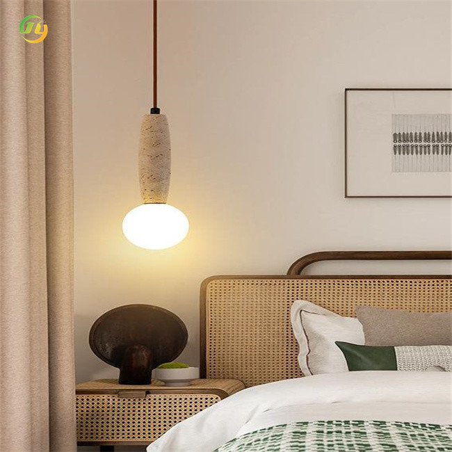 JYLIGHTING Yellow Travertine Light Luxury Single Head Natural Material Modern LED Chandeliers & Pendant Lights Indoor