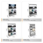 Retail Shop Cabinet Grey Wooden Boutique Edge Cabinet With Light Box For Trendy