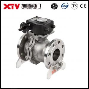 China JIS Stainless Steel High Platform Flanged Floating Ball Valve and Ppl Sealing Material on sale