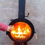 Diameter 600mm 800mm Wood Burning Fire Pits Sphere Oval Hanging Fireplace
