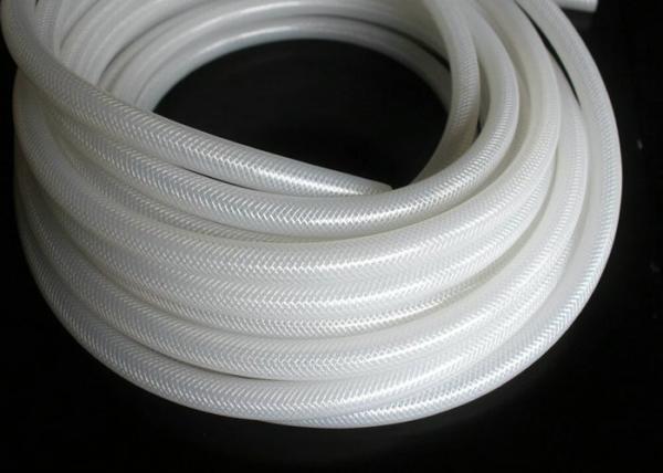 Polyester Braid Silicone Rubber Tubing , Flexible Silicone Hose Food Grade