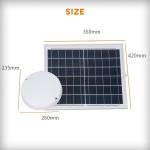IP65 Waterproof Solar Powered Balcony Lights Round Shape 1000lm Lumens