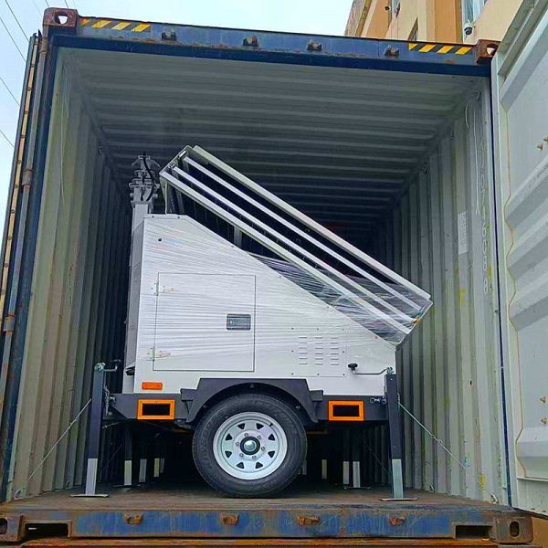 Industrial Mobile Light Tower Solar Powered Light Tower Height Mast 9m Telescopic Lighting Tower