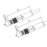 IP67 M5 Male Straight Molded Cable A Code 3 4 Pin Phosphor bronze
