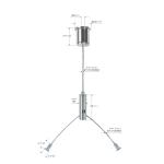 Fork Shape Flower Pot Hanging Kit With Brass And 304 Stainless Steel Eyelet