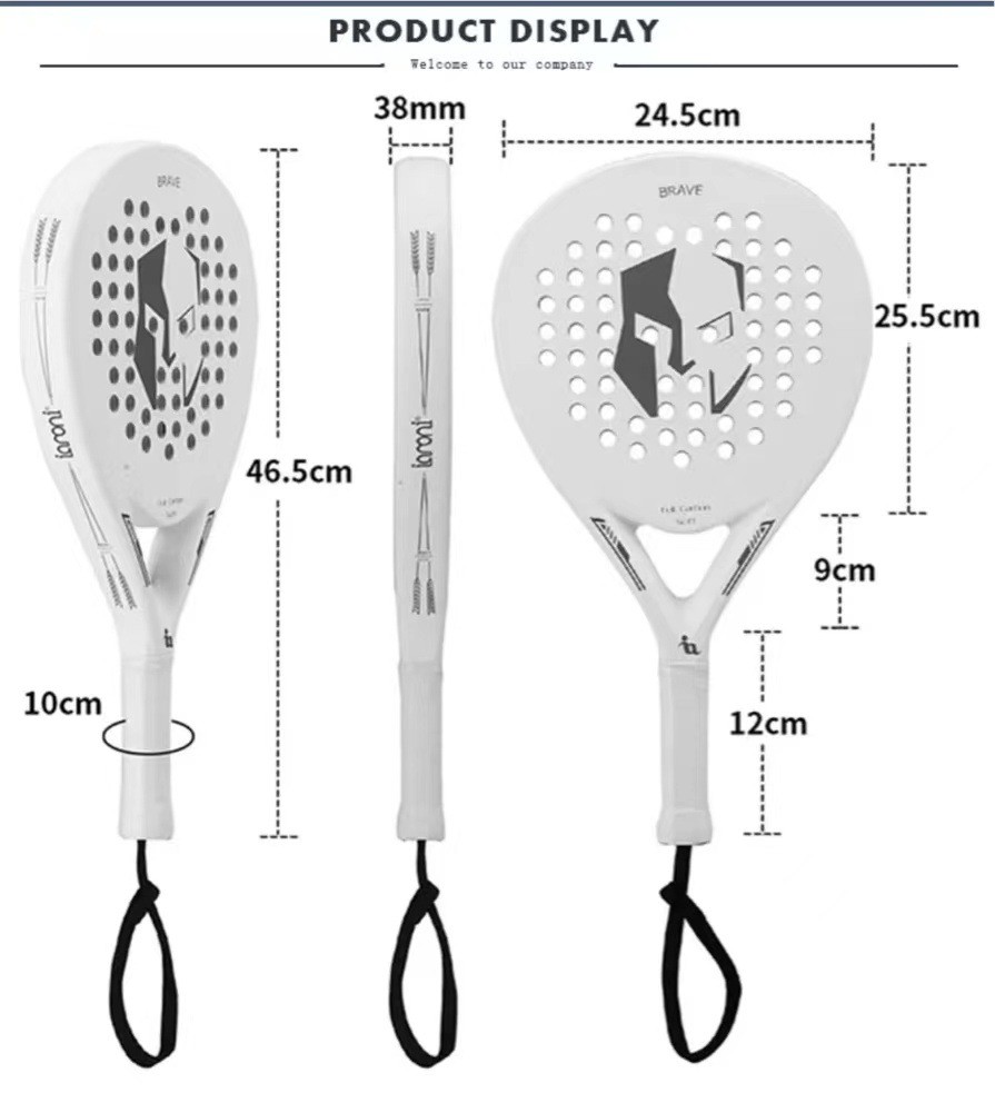 Beach Tennis Racket Carbon and Glass Tennis Paddle Racquets Lightweight
