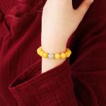 Wholesale Natural Healing Handmade Crystal Honey Amber Raw Stone Bracelet For