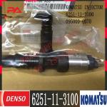 6251-11-3100 Komatsu Diesel PC400-8 6D125E Engine Fuel Injector 6251-11-3100