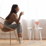 18.12inch High Tomile Small Round End Tables For Living Room
