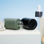 Green Painting 1oz Serum Dropper Bottles Glass Serum Bottles With Screw Cap