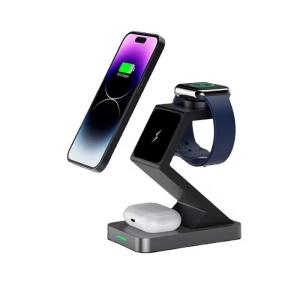 Wholesale ABS Material Wireless Charger 3-in-1 Magnetic Charger With 15W Fast Charging from china suppliers
