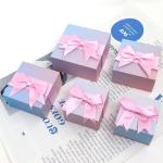 Color Shape and Logo Custom Gift Jewelry Storage Box with Ribbon Bow Gravnre