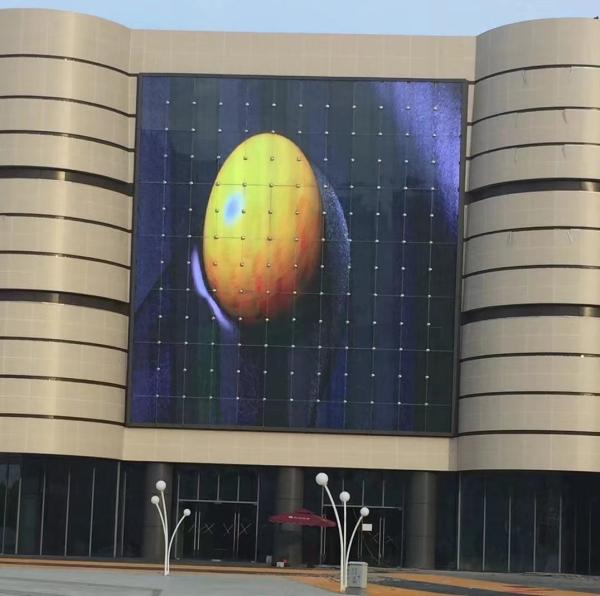 Adjustable Brightness Building Glass Curtain Wall LED Display High Energy