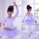 Grils bitter fleabane ballet dance dress with short sleeve leotard
