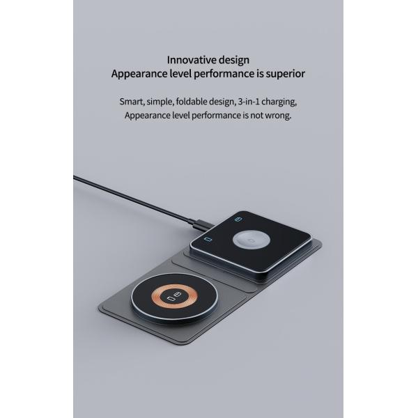 15W Foldable Wireless Charging Pad with Magnetic Charging Rated Output Power 20W