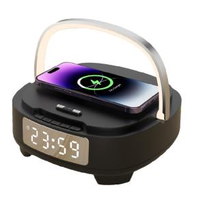 Wholesale 15W Phone Stand Wireless Charger Fast Phone Charging Alarm Clock Bt Speaker For Bedroom from china suppliers
