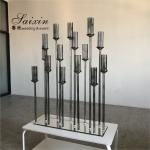 Luxury new design 15 branches holder gray crystal stands for international