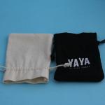 Customized logo black drawstring bag small pouch 8x10cm for gift packaging