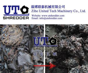 China tire cord fabric shredder/  rubber fabric shredder/ two shaft shredder/ two engines crusher/ impregnated fabric shredder on sale