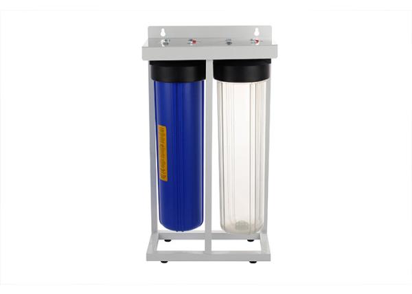 Floor mount 20'' big blue whole house water filter housings 1'' port with two