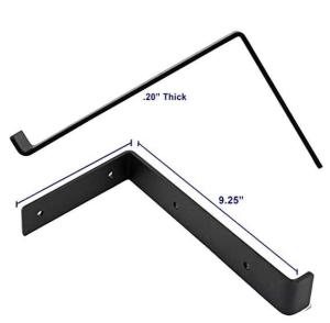 Wholesale Heavy Duty 5 6 7 8 9 Inch Black Powder Coating Metal Bracket L Floating Wall Shelf Brackets from china suppliers