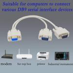 DB9 Y Splitter RS232 RJ45 Cable 30cm 9 Pin 1 Female To 2 Male Serial