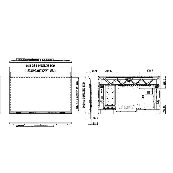4mm Glass Interactive Touch Screen Whiteboard All In One Design