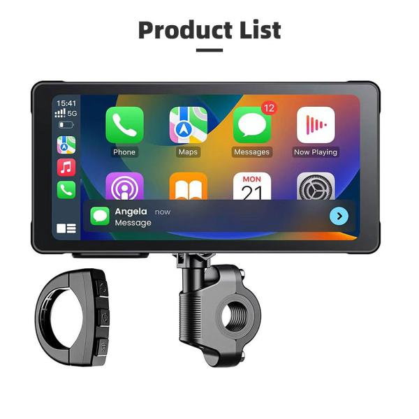 GRANDnavi 5.5inch Portable CarPlay Monitor Motorcycle Navigation Device