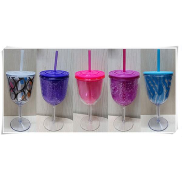 12oz double wall plastic goblet with straw BPA FREE 2015 New