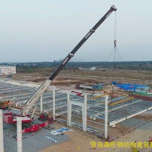 Wholesale Lightweight Steel Frame Buildings Sturdy Metal Building Warehouse With Round Bracing Bars from china suppliers