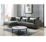 Home Modern Design Deep Green Fabric Sofa Set Corner Couch