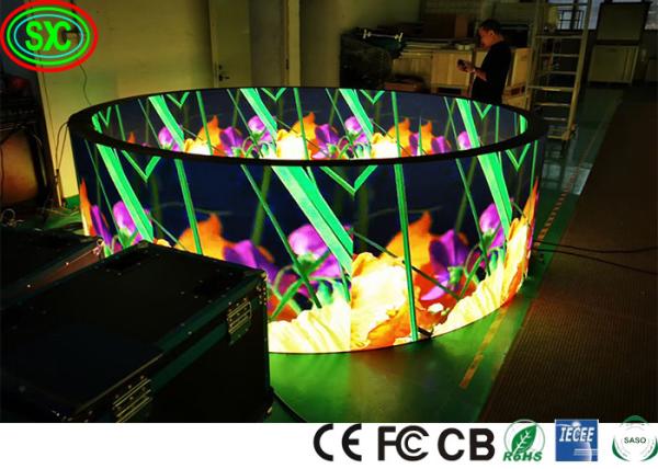 Iron Cabinet 1R1G1B P4 Circle Flexible Led Screen SMD2121 full color led display