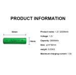 1.2v 2000mah Aa Nickel Rechargeable Battery NiMH Lithium Battery