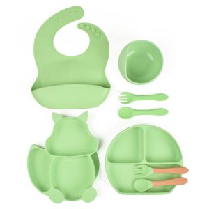 Wholesale Green Weaning Suction Set BPA Free Weaning Sets Silicone from china suppliers