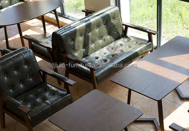 Modern Wooden PU Leather Cafe Sofa Chair Italian Luxury Design Style for Dining Room Restaurant