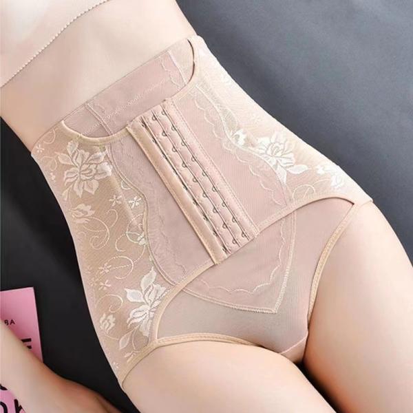 High Rise Tummy Control Underwear Thong Shaping Cotton Crotch See Through Mesh