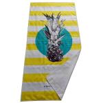 Recycled Material White and Yellow Stripe Pineapple Printed Sand Free Swimming