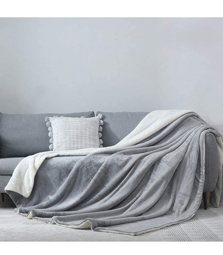 Luxury And Comfort With Our Modern Gray Flannel Sherpa Blanket All-Season