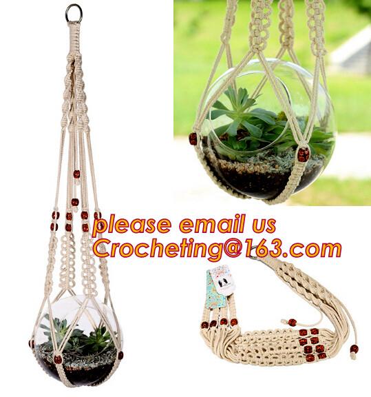 Wholesale 1pcs Macrame Plant Hanger Heavy Duty Patio Balcony Deck Ceiling For