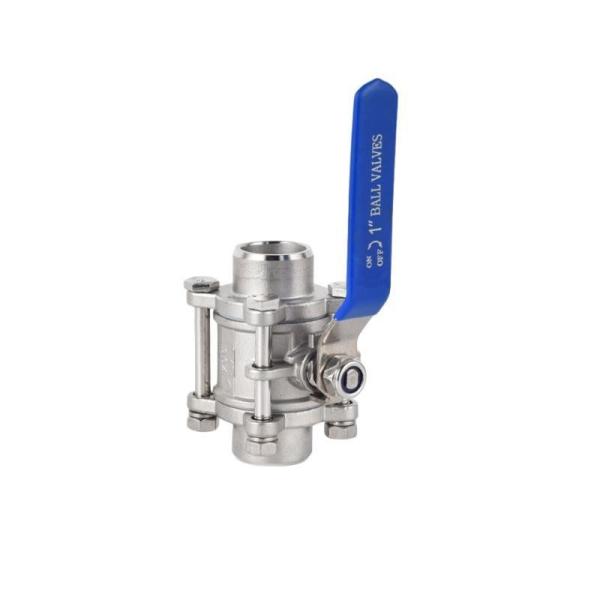 EXW Term Industrial Stainless Steel Weld 3PC Ball Valve with Handle Water Media