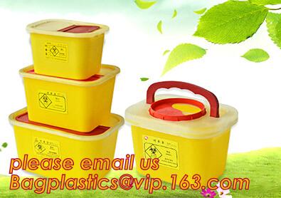 BIOHAZARD WASTE CONTAINERS, PLASTIC STORAGE BOX, MEDICAL TOOL BOX, SHARP