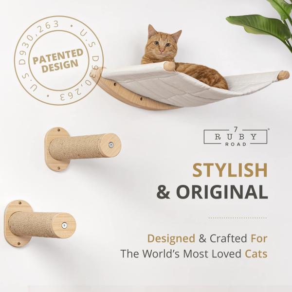Canvas padded Wall Mounted Cat Hammock Bed 21'' width 18.5'' depth Cat Climbing