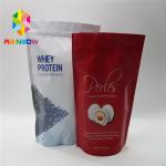 Zipper Reclosable Plastic Pouches Packaging Double Sided Matte Gold Flat Food