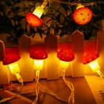 Battery Powered LED and USB Silver Wire Mushroom Fairy String Lights for Bedroom