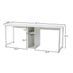 68.35lbs Weight Home Office Computer Table White Two Person Desk