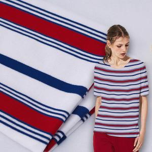 Wholesale Stylish And Elegant Close To The Skin Breathable Striped Cotton Fabric For T-Shirt from china suppliers