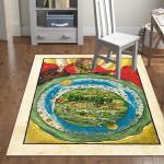 Unti-Slip Polyester Printed backing pvc dots country map Area Rugs 50x80cm