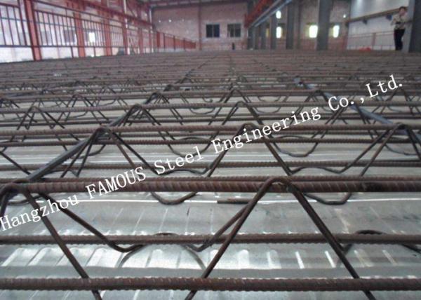 0.8 - 1.5mm Corrugated Metal Floor Deck Reinforced Steel Bar Truss Slab