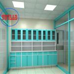 Metal Type Full Steel Hospital Disposal Work Benches with Drawers Three Section