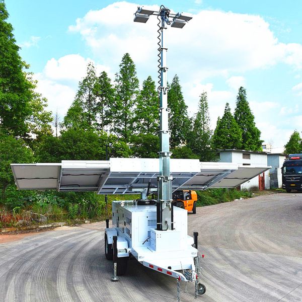 Industrial Mobile Light Tower Solar Powered Light Tower Height Mast 9m Telescopic Lighting Tower